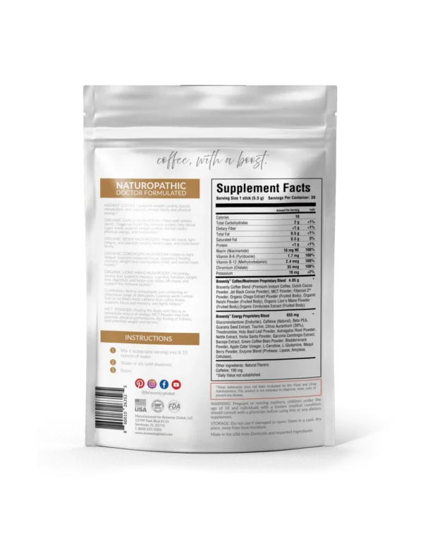 Bravenly BREW Extreme Directions Instructions Ingredients Label
