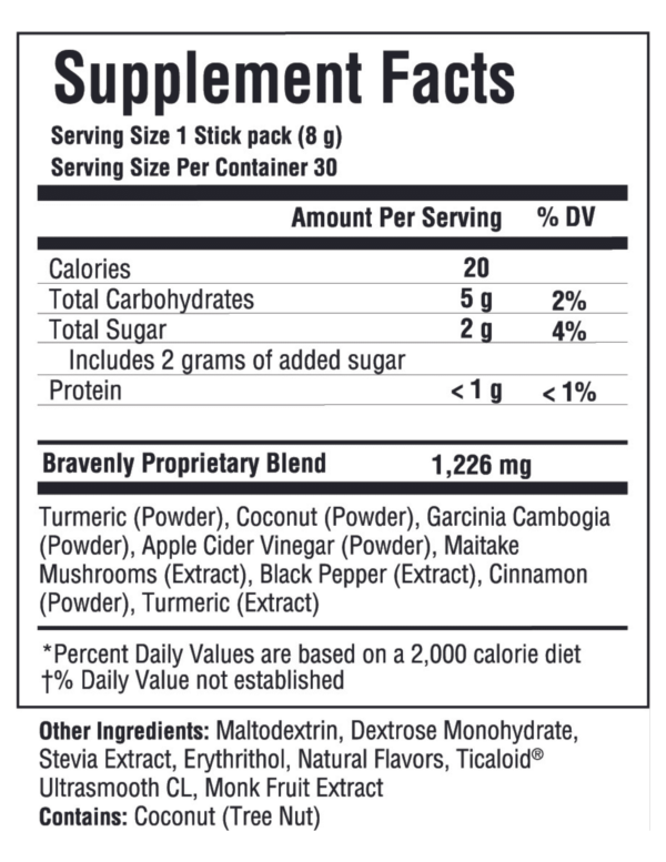 Bravenly GOLD Supplement Facts